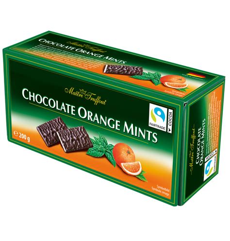Maitre Truffout Chocolate Orange Mints Zartbitter Täfelchen Orange