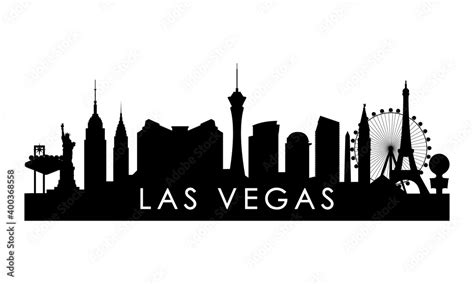 Las Vegas Skyline Silhouette Black Las Vegas City Design Isolated On