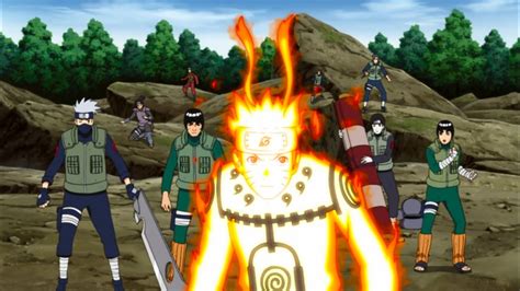 Naruto First Shows Kyuubi Chakra Form In Front Of Shinobi Alliance