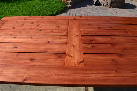 The table is perfect for those lazy summer afternoons at the cottage. Bryan's Site | The Finished DIY Cedar Patio Table