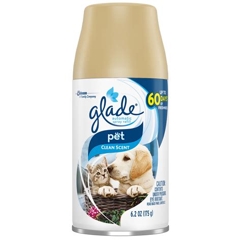 We have a fragrance for that. Glade Automatic Spray Refill 1 CT, Pet Clean Scent, 6.2 OZ ...