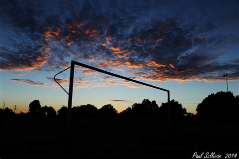 sunset over the soccer goal soccer goal shots goals sunset sunsets the sunset