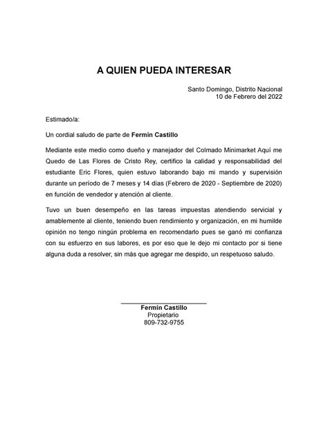 Carta De Recomendacion De La Universidad Autonoma De Santo Domingo A