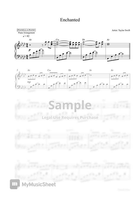 Taylor Swift Enchanted Piano Sheet Sheets By Pianella Piano