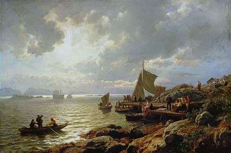 Image Hans Fredrik Gude Evening Homecoming Of The Fishermen