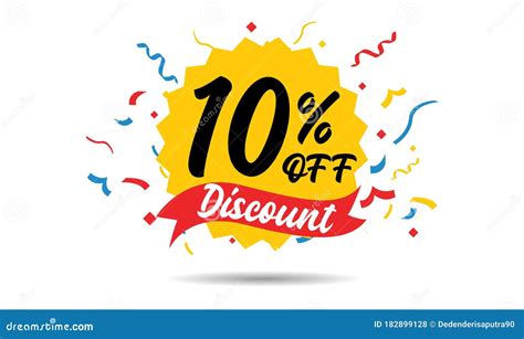 Sale Discount Icons Special Offer Price Signs 10 Percent Off Reduction Symbols Ribbons Or