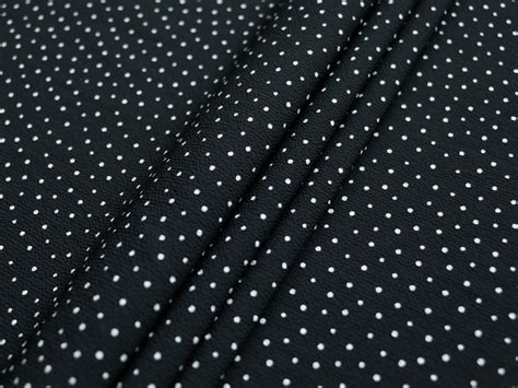 Bubble Crepe Fabric Small Dot Design Black And Off White Etsy