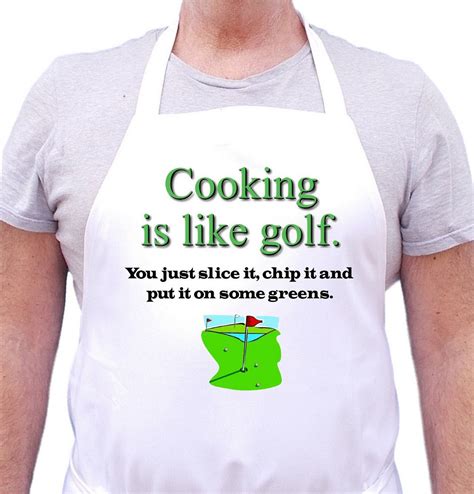 Funny Novelty Aprons Golfing T Ideas Cooking Is Like Golf Etsy