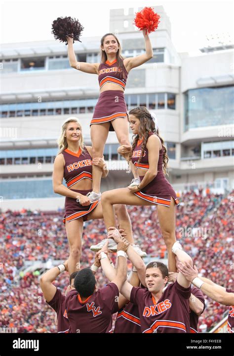 Blacksburg Va Usa 24th Oct 2015 The Virginia Tech Cheerleaders