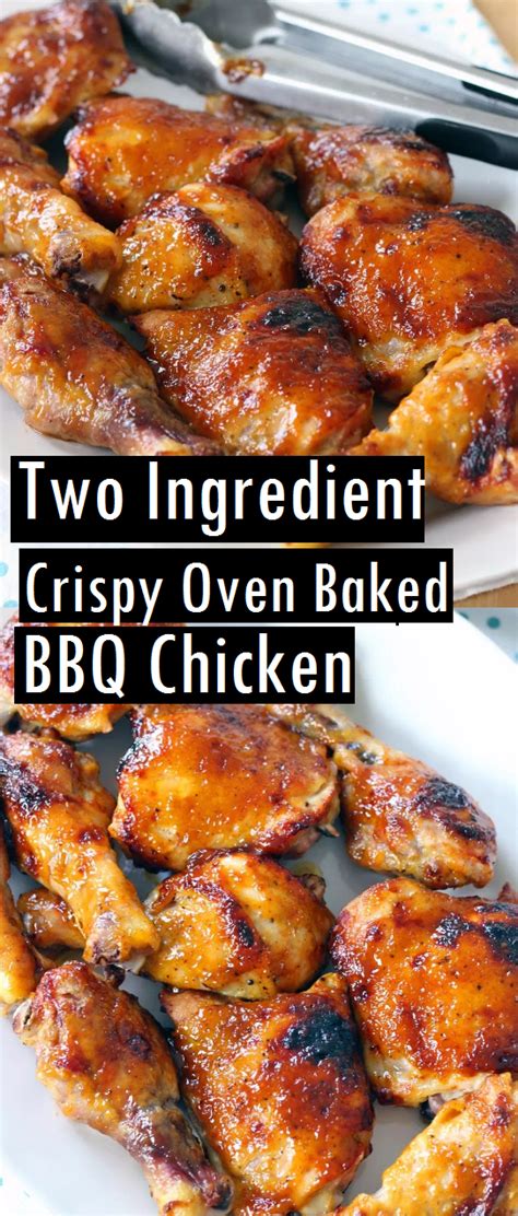 You're just going to need to grab a few packs of chicken wings, a couple of bottles of your favorite bbq sauce and a roasting sheet. Two Ingredient Crispy Oven Baked BBQ Chicken | Recipes ...