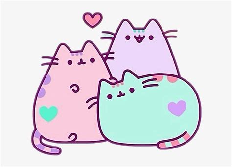 Pink Blue Lila Pusheen Cat Lovely Cute Ⓒ Pastel Pusheen Transparent