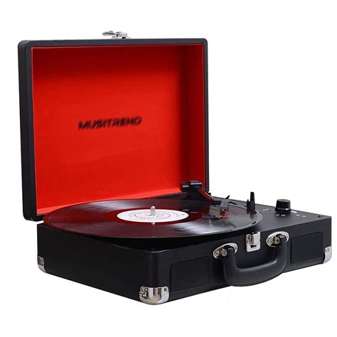 Musitrend Classic Turntable Vinyl Lp 3 Speed Record Player With Built
