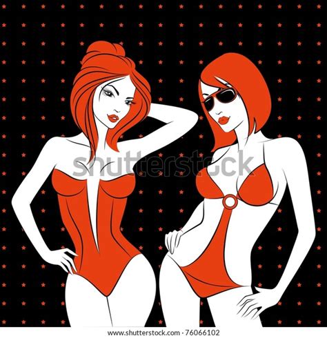 Silhouette Beautiful Sexy Girls เวกเตอร์สต็อก ปลอดค่าลิขสิทธิ์ 76066102 Shutterstock