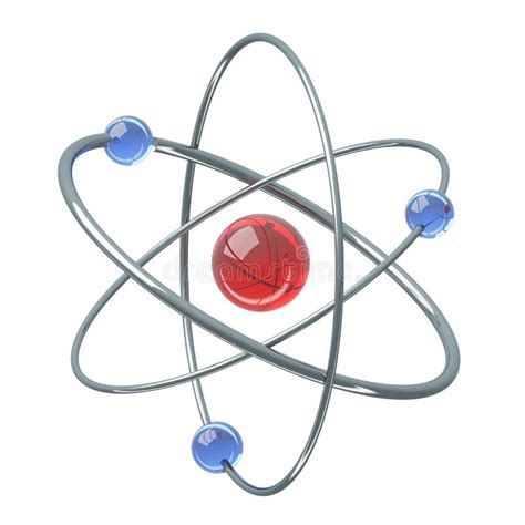 Orbital Model Of Atom Physics 3d Illustration Stock Illustration