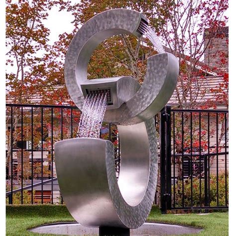3C Design Metal Stainless Steel Water Fountain Outdoor Sculpture