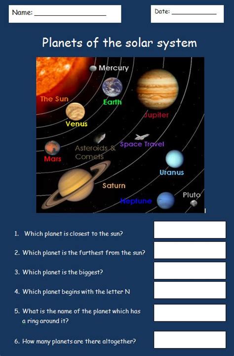 Simple Planets Worksheet A Simple Worksheet For Asd