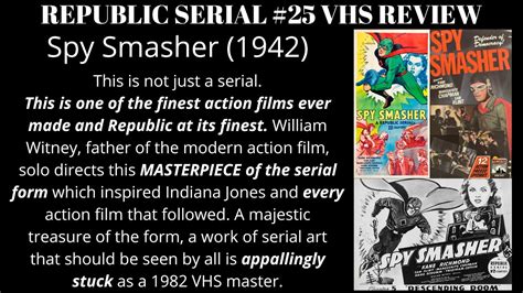 Spy Smasher 1942 Republic Serial 25 Vhs Review Youtube