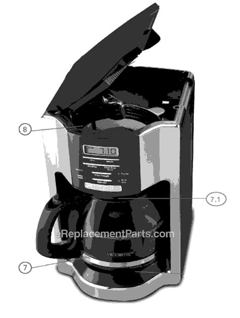 Mr Coffee Bvmc Ehx33cp Parts List And Diagram