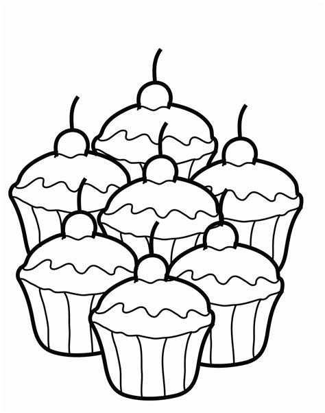 Cupcake Coloring Pages Free Coloring Home