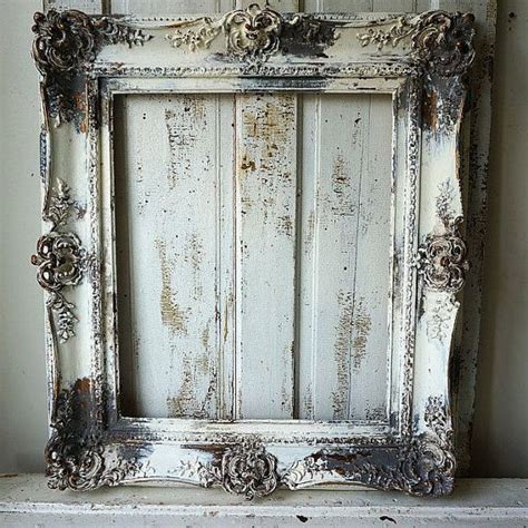 Ornate Large Frame Distressed Cream White Shabby Cottage Chic Etsy