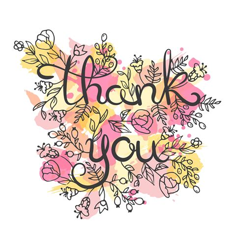 Thank You Card Hand Drawn Lettering Design 274277 Vector Art At Vecteezy