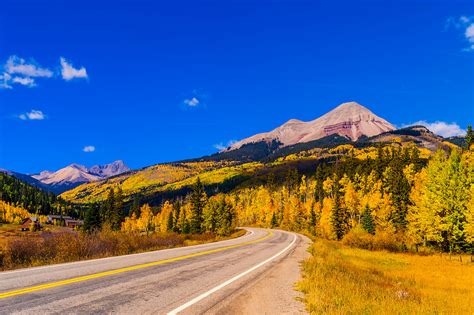 Fall Color Colorado Highway 550 Engineer Mountain In