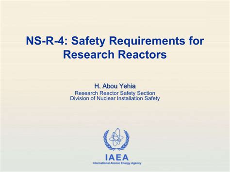 Ns R 4 Safety Requirements For Research Reactors