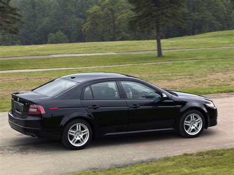 Wallpaper Acura Tl 2007 Black Side View Style Cars Trees