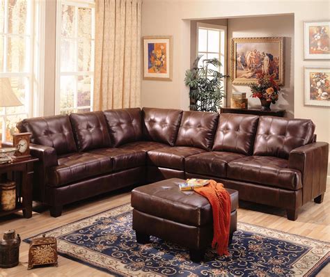 Shop for under $1,000, $500 and $300. Samuel Brown Bonded Leather Sectional Sofa Contemporary L ...