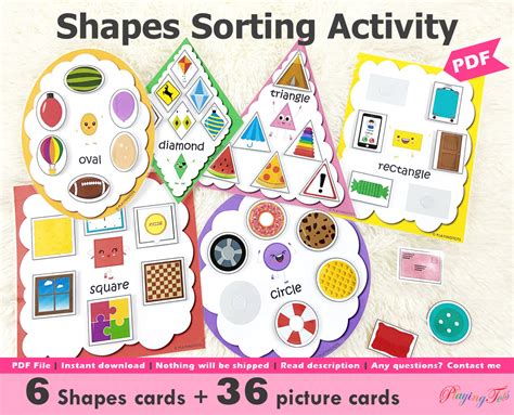 Shapes Pictures Sorting Activity Printable Sort By Shape Etsy Australia