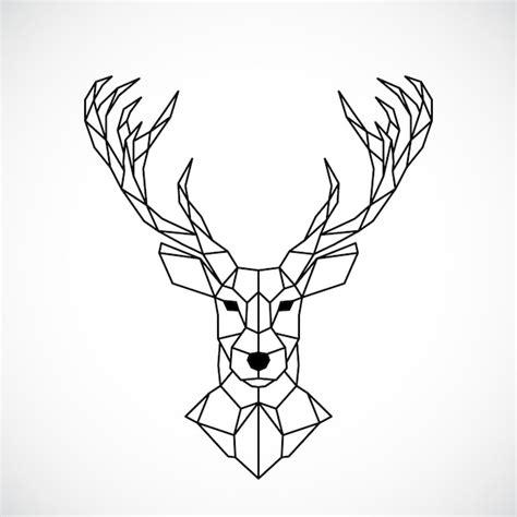Premium Vector Geometric Deer Head Abstract Polygonal Style