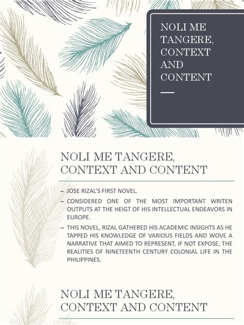 Noli Me Tangere Context And Content Pdf