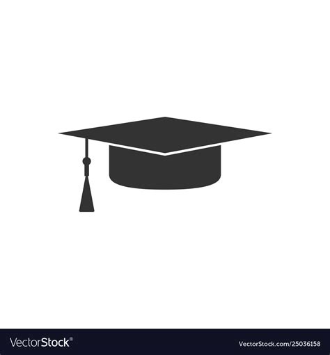 Graduation Cap Icon Isolated Graduation Hat Vector Image