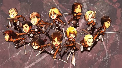 Chibi Attack On Titan Shingeki No Kyojin C02 Hd Wallpaper