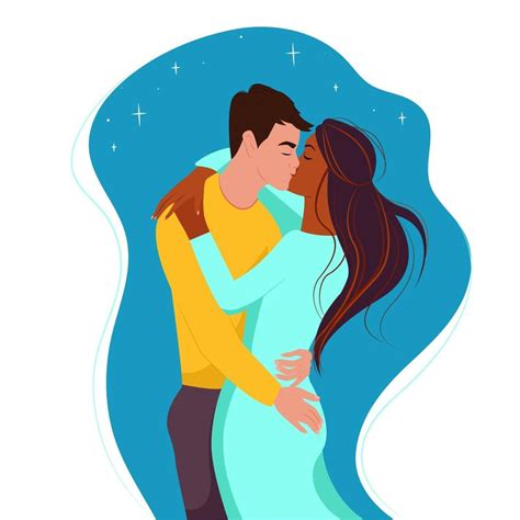 Man And Woman Kissing Clipart Black