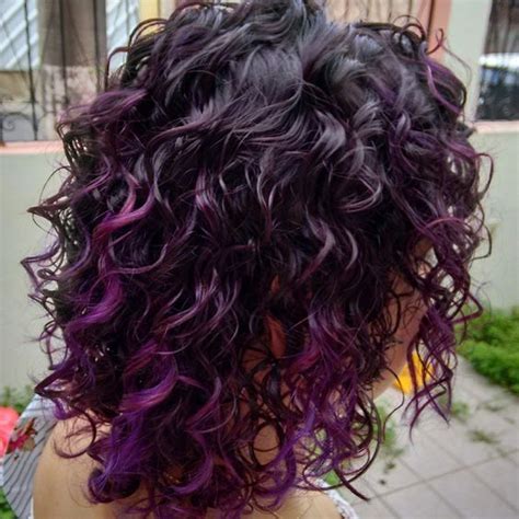Purple Tipped Curls Curly Purple Hair Crazy Curly Hair Dyed Curly