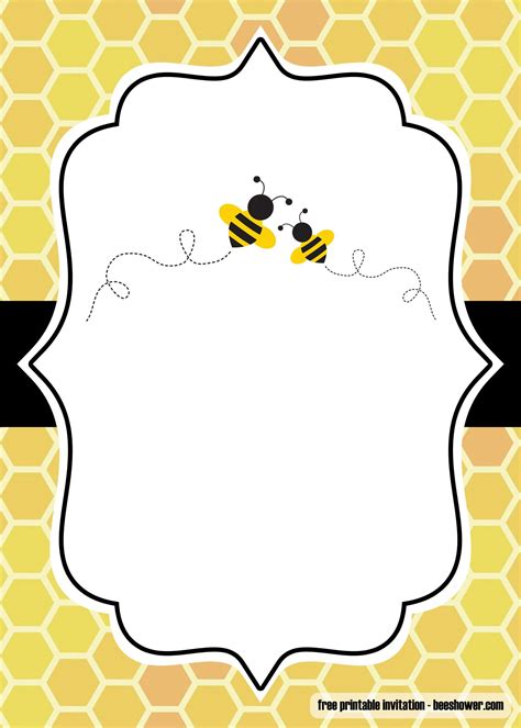 Printable Digital Download Editable Template Diy Honey Comb Bumble Bee