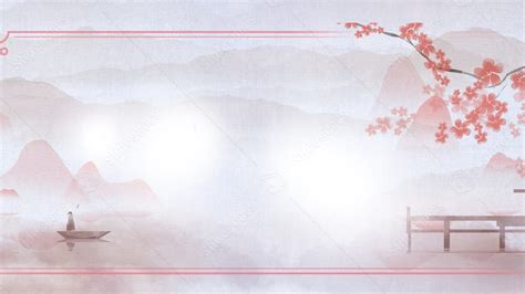 Simple Landscape Pavilion Chinese Style Ancient Style Powerpoint