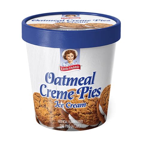 Little Debbie Oatmeal Crème Pie Ice Cream Pint Vanilla Ice Cream With