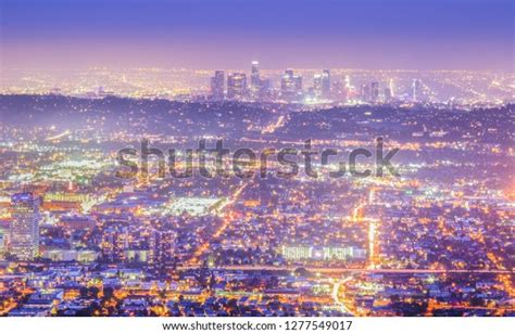 Los Angeles Skyline Night Stock Photo 1277549017 Shutterstock