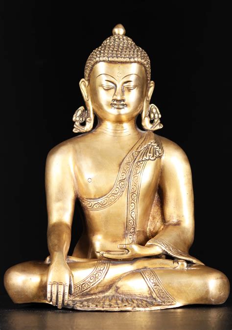 Brass Meditating Buddha Sculpture 12 72bs36z Hindu Gods And Buddha