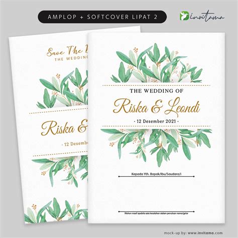 Jual Undangan Pernikahan Amplop Softcover Lipat 2 Bagus Unik Kekinian