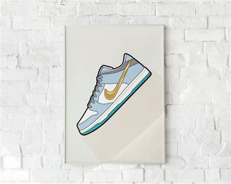 Sean Cliver Sb Dunks Inspired Art Drawing Sb Dunk Low Poster Etsy