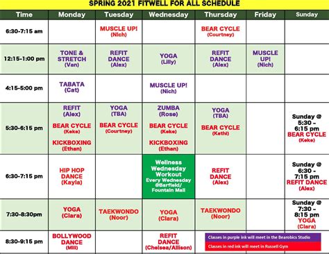 Student Life Center To Offer Free Fitwell Classes This Semester The