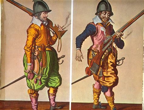16th 17th Century Musketeer Illustrations From De Gheyn Musketeer