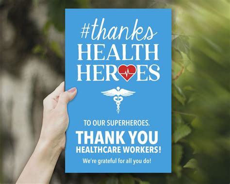 Support Healthcare Digital Download Thank You Health Heroes Printable