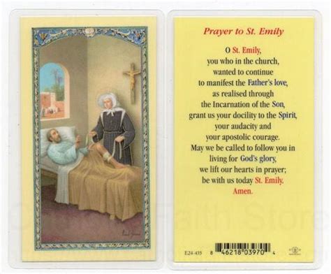 St Emily Laminated Prayer Cards 25 Pack