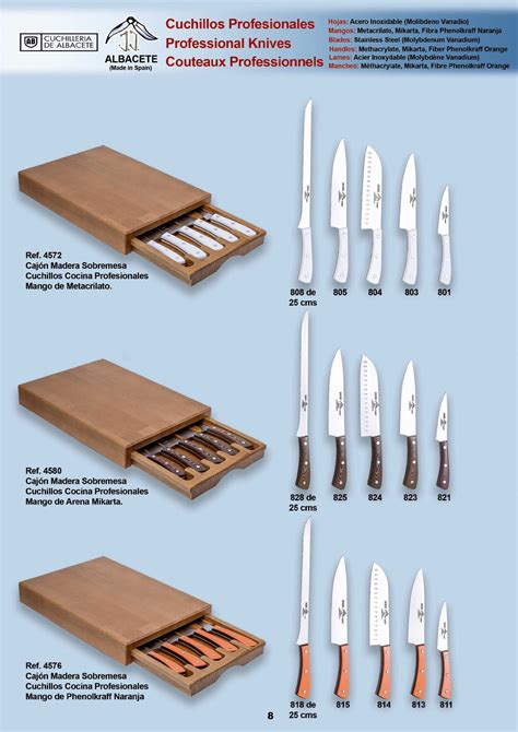 Die menge der benötigten bestecke hängt zwar von dem ausgewählten menü ab, dennoch ist es. PROFESSIONELLE MESSER DER SCHUBLADEN JJ Cuchilleria ...