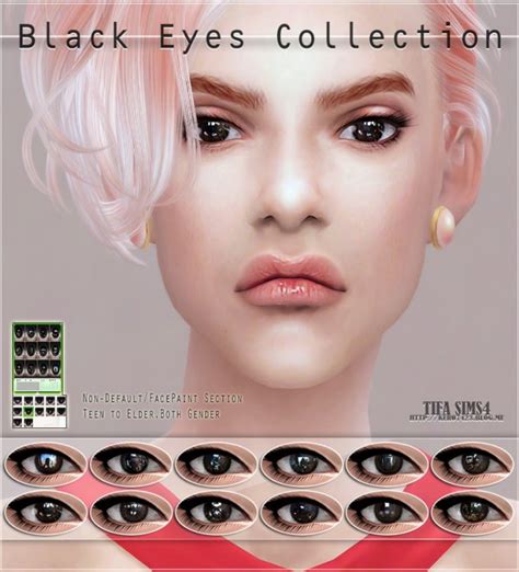 Tifa Sims Black Eyes Collection Sims 4 Downloads