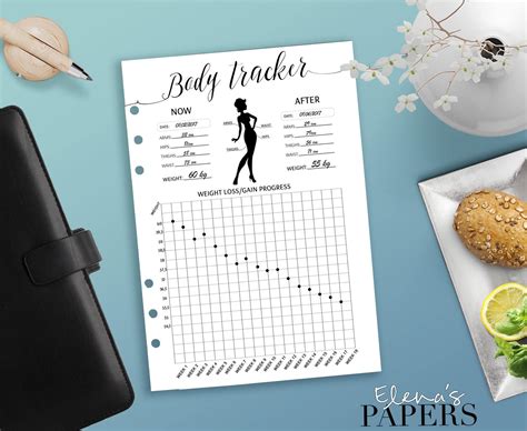 Printable Body Progress Tracker Insert For Your Personal And Kikki K